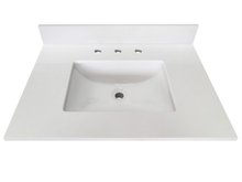 31-in Crystal White Engineered Marble Single Sink Bathroom Vanity Top