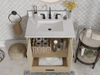 Leesville 30.5 -in Vanity Combo Natural Wood with White Quartz Top