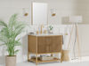 Waymart 30.5 -in Vanity Combo Brown Oak with White Quartz Top