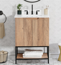 Apex 24 -in Vanity Combo Dark Oak with Porcelain Top