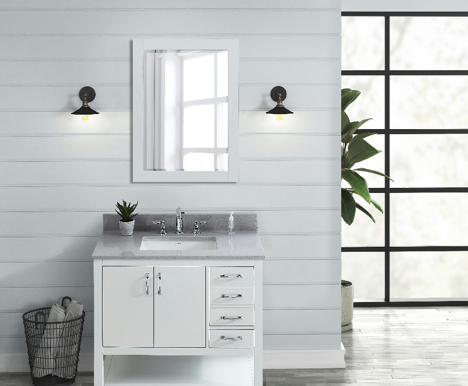 31-in Koala Gray Engineered Marble Single Sink Bathroom Vanity Top (Meridian Gray)®