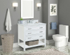 Manhattan 36-in Dove White Single Sink Bathroom Vanity with Carrara White Natural Marble Top- V1.0®