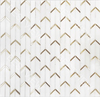 Dolomite White Marble with Gold Accents Waterjet Mosaic Arrow 