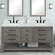 Orkney 60-in Smoke Wooden Double Sink Bathroom Vanity with Engineered Stone Vanity Top
