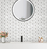 White Rhombus Satin Glazed Pocelain Mosiac 000721