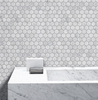  Carrara White Mosaic Polished 1" Hexagon