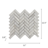  Oriental White Mosaic Polished 1"×3" Herringbone 
