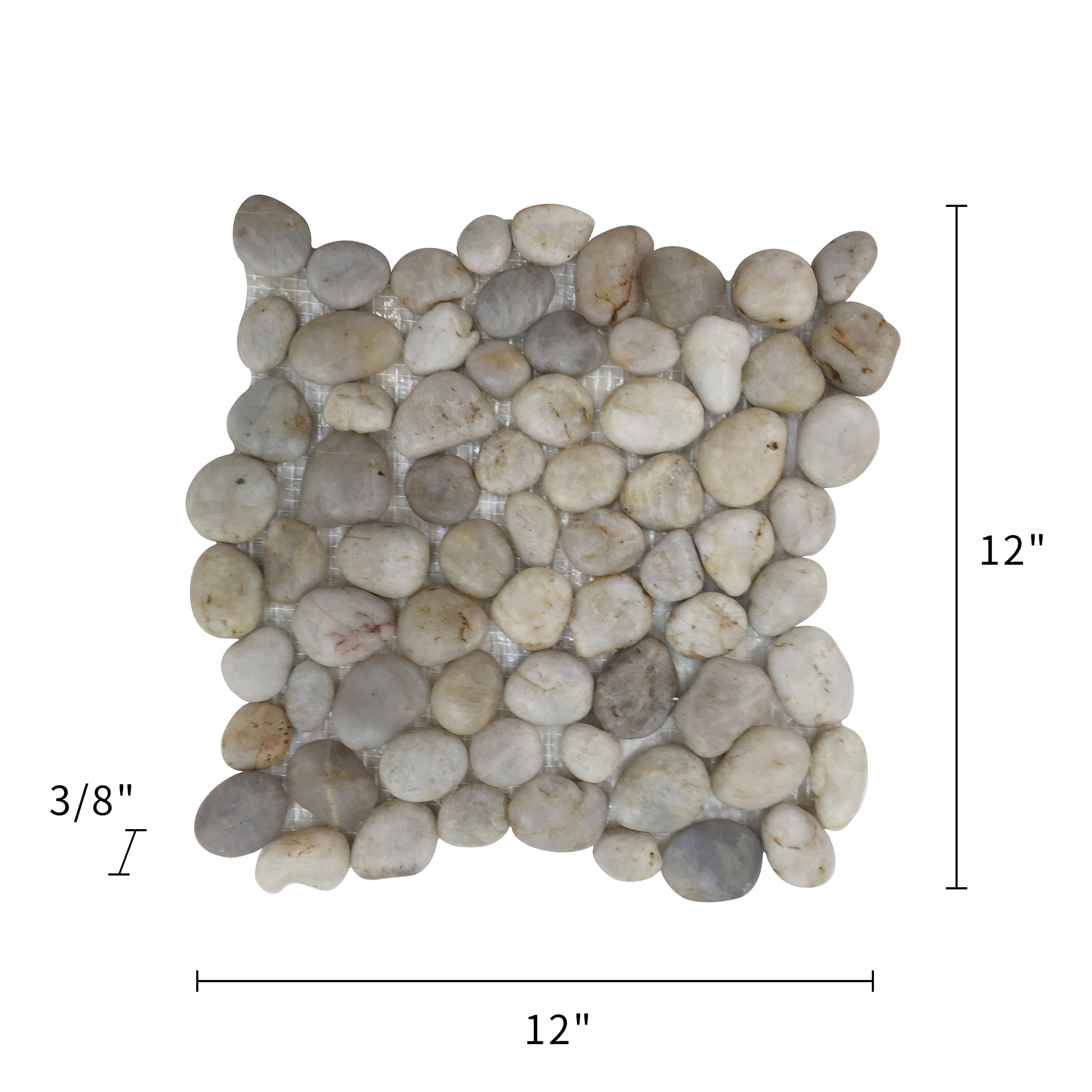 Silver Wheat Pebble Mosaic