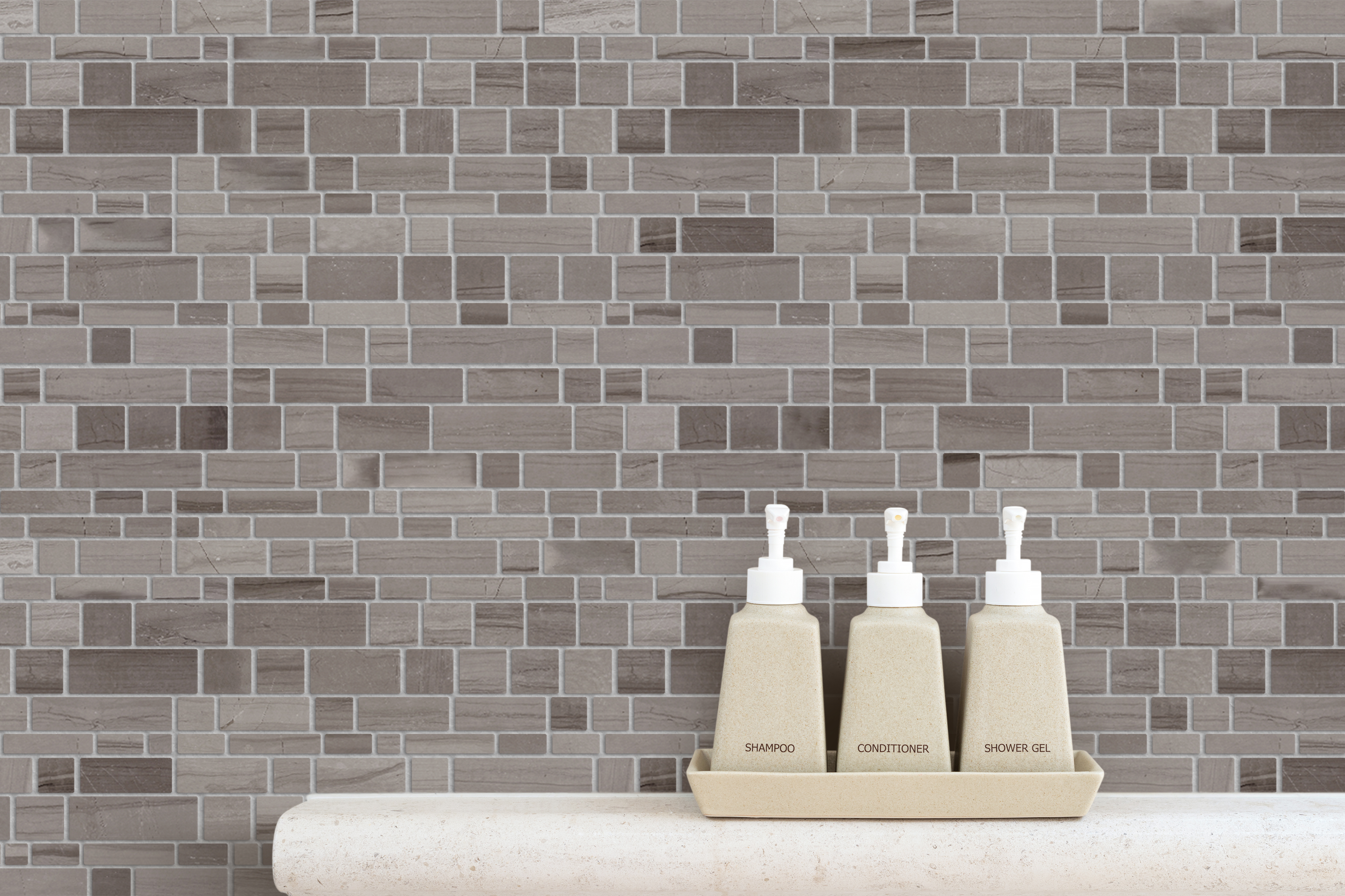 Athens Gray Mosaic Honed Multi-Square 