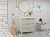 Yulan 30.5 -in Vanity Combo Green With White Quartz Top