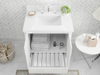 Athens 30.5 -in Vanity Combo White With 3cm thickness Swan White Sintered Stone(Polished) Top