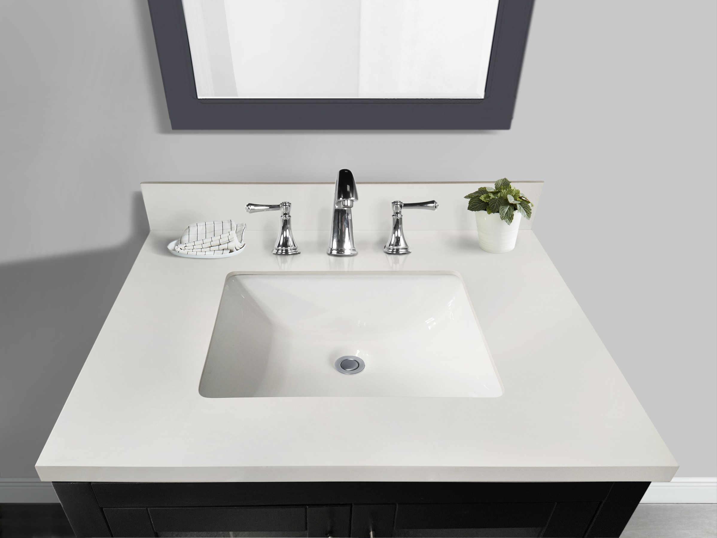 31-in Swan White Sintered Stone Single Sink Bathroom Vanity Top 